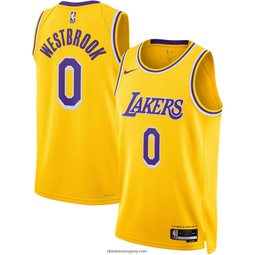 los angeles lakers russell westbrook nike oro swingman camiseta 6L080N323 NBA
