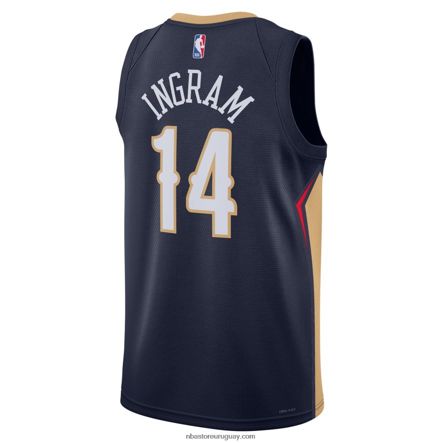 Nueva orleans pelícanos brandon ingram nike azul marino swingman camiseta 6L080N8621 NBA
