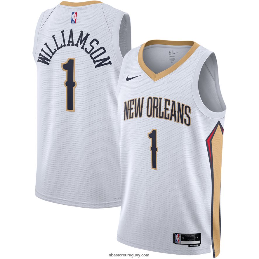 camiseta new orleans pelicans zion williamson nike blanca swingman 6L080N7087 NBA