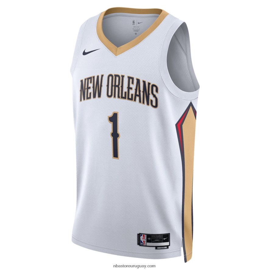camiseta new orleans pelicans zion williamson nike blanca swingman 6L080N7087 NBA