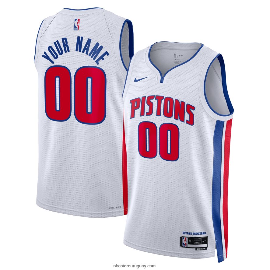 Camiseta de Detroit Pistons Nike Swingman blanca personalizada 6L080N4406 NBA