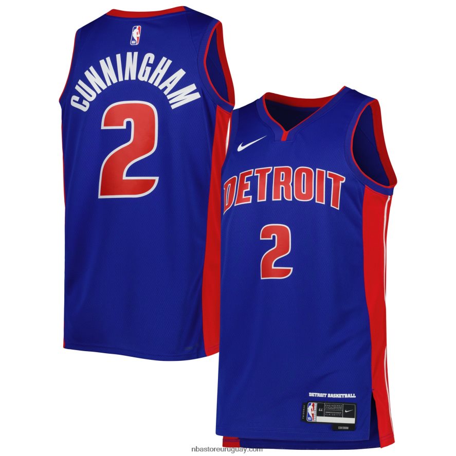 camiseta detroit pistons cade cunningham nike azul swingman 6L080N8376 NBA