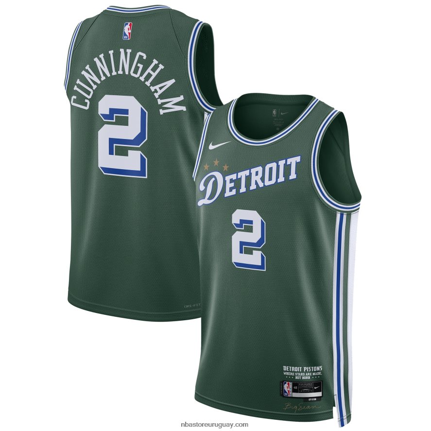 camiseta detroit pistons cade cunningham nike verde swingman 6L080N285 NBA