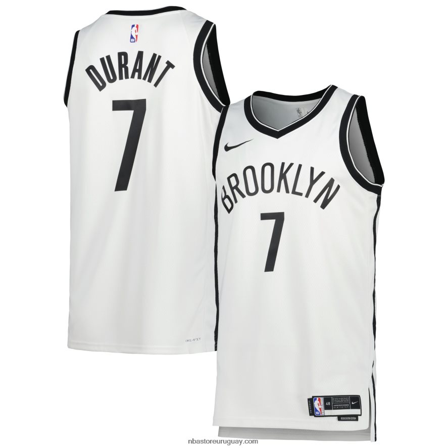camiseta de los brooklyn nets kevin durant nike blanca swingman 6L080N1127 NBA