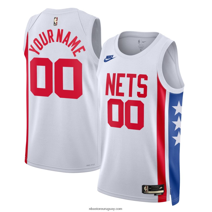 camiseta de los brooklyn nets nike blanca personalizada swingman 6L080N589 NBA