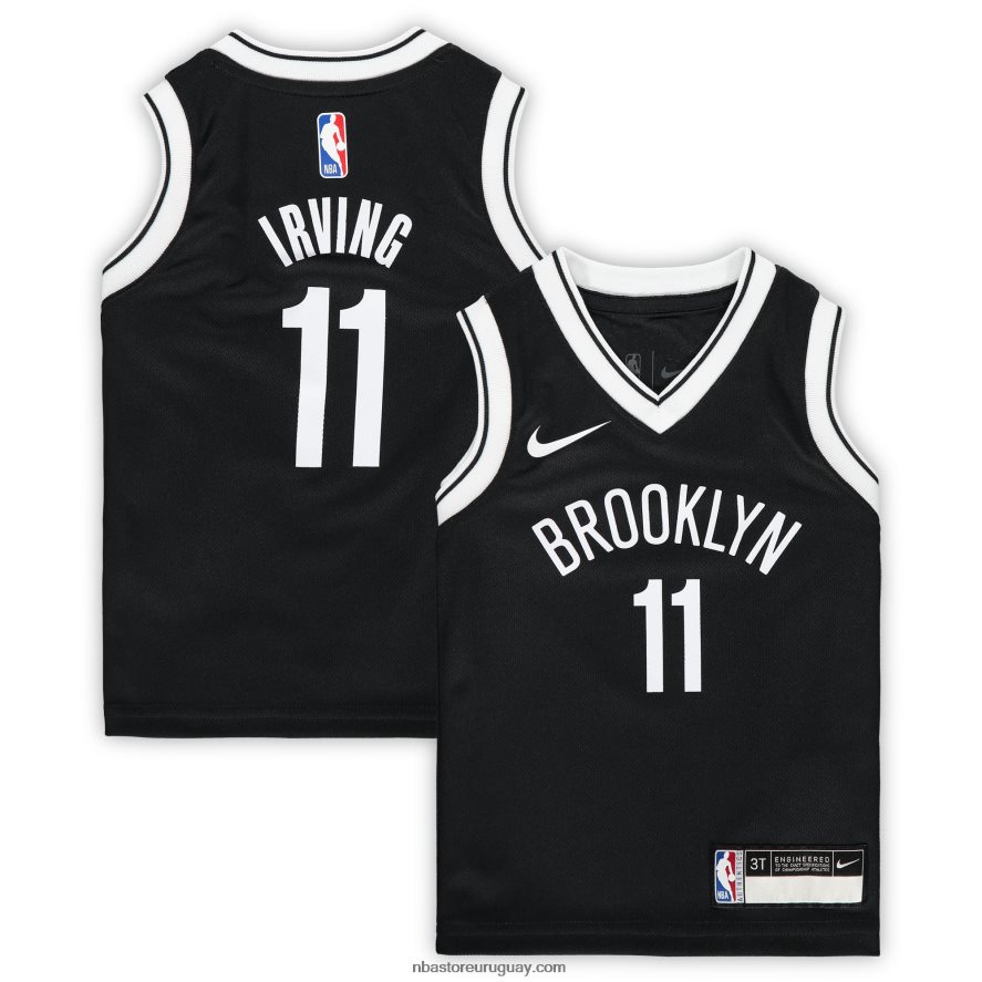 camiseta nike kyrie irving de los brooklyn nets para niños pequeños en negro 6L080N18482 NBA