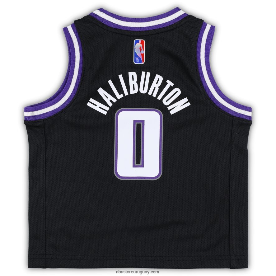 camiseta niño sacramento kings tyrese haliburton nike negro réplica 6L080N17107 NBA